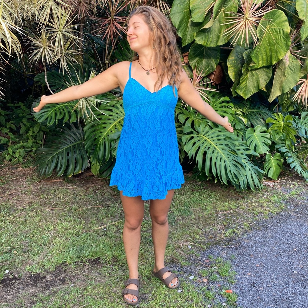 Blue lace dress
